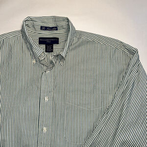 Abercrombie & Fitch “The Naturalist” 16-33 Green Striped Long Sleeve Shirt